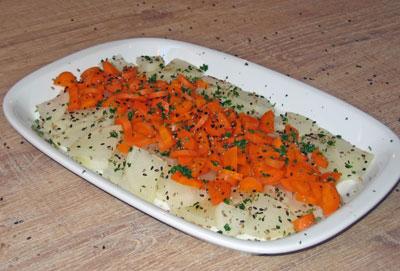 daikon-carote-al-vapore