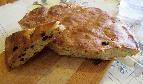 focaccia-con-uvetta. 